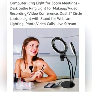 Black Desk Ring Light for Video Calls